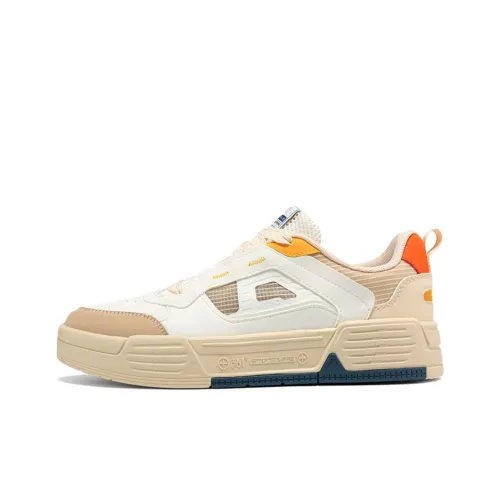 361° Slip-resistant Quick-drying Low-top Skateboard Shoes Men's Beige White