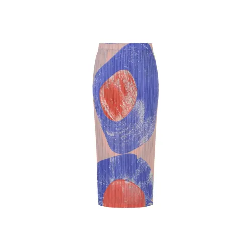 PLEATS PLEASE ISSEY MIYAKE Повседневный Длинный Юбка Женские Красный