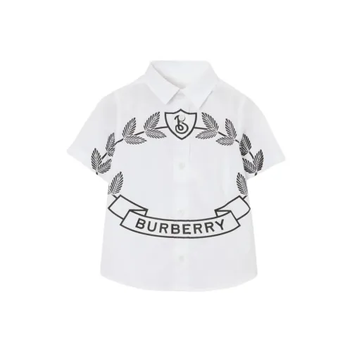 Burberry Буква Растение и Цветочный Принт Рубашка Лето Младенец и Малыш Белый