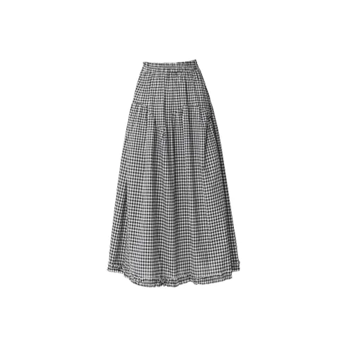 MJB Черно-белая клетка Женские Повседневные Длинные Юбки