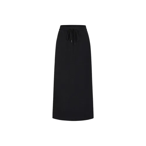 JZ. ANNAKRO Повседневный Длинный Юбка Женская Черная Серый