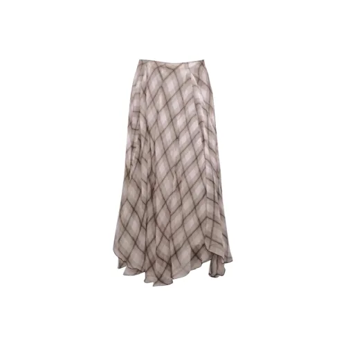 ARIADNAW STUDIO Повседневный Длинный Юбка Женские Хаки