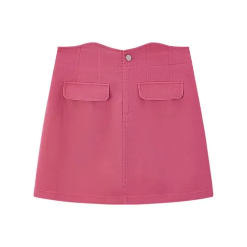 EICHITOO Джинсовые короткие юбки Женские Розово-красный