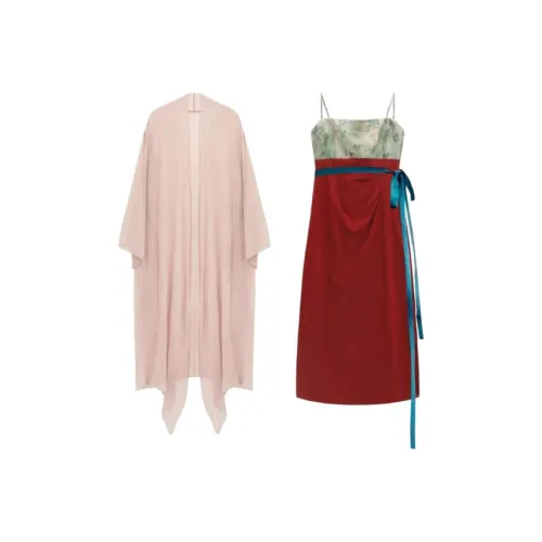 VKXOW Комплект с юбкой Женские Кардиган + Красная длинная юбка