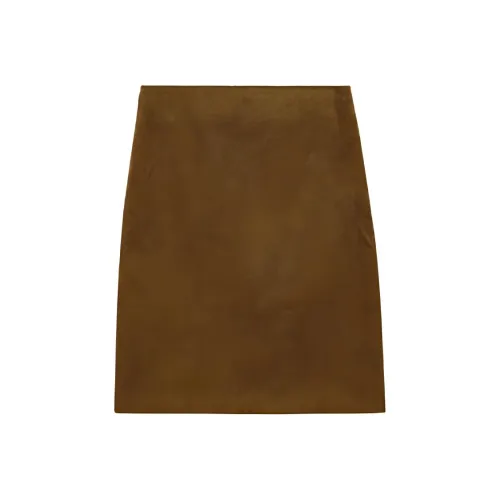 Omont Повседневный Длинный Юбка Женские Молочный Кофейный