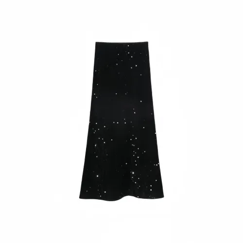 Mu Qingqing Повседневный Длинный Юбка Женские Черный