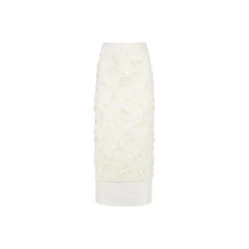 AIVEI Повседневный Длинный Юбка Женская Белая