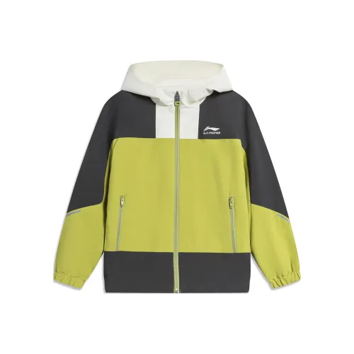 LINING YOUNG Куртка Sports Life Collection Пальма Зеленый сандал Черный Кремовый Белый Детский
