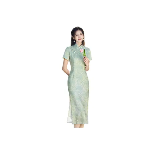 ENEESSI Чхонсам Женский Небесно-Синий