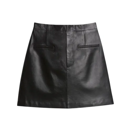 SCANLAN THEODORE Кожа Mini Skirt Кожаные короткие юбки Женские Черный