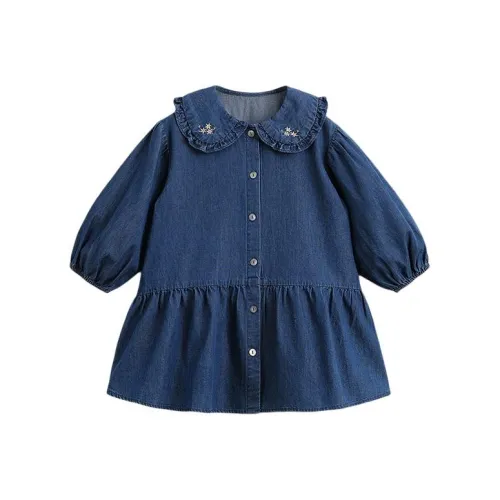 MARC JANIE Детское платье Темный аква-синий для малышей