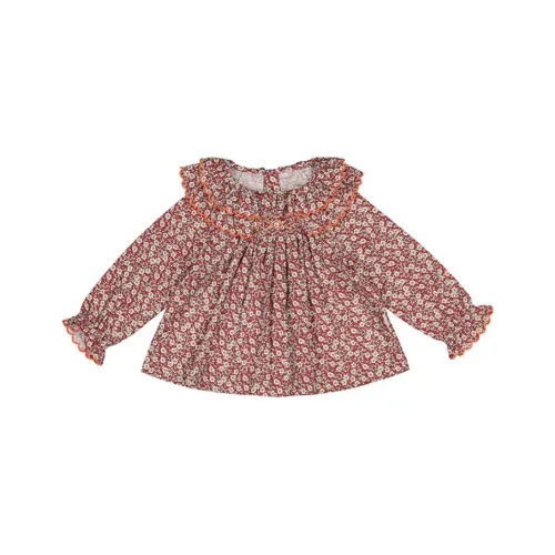 Happyology Двойной Layer Рюш Длинный Рукав Рубашка для Малышей и Детей дошкольного возраста