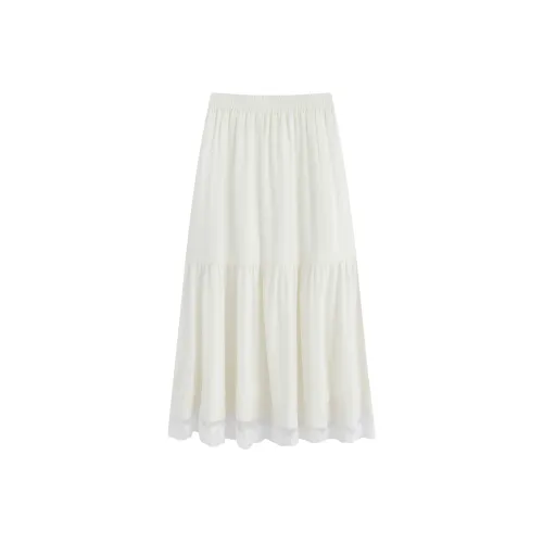 Delight In You Повседневный Длинный Юбка Женские Экрю