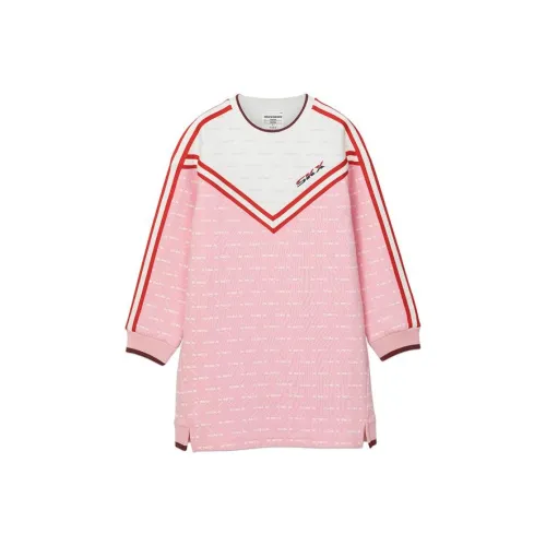 Skechers SKX Ultimate Collection Full Принт Цветовой блок Письмо Круглый вырез Длинный рукав Платье Лето Детский