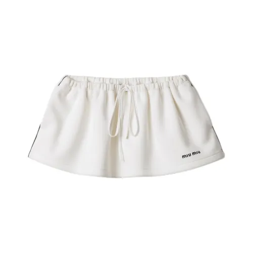 MIU MIU SS25 Повседневные короткие юбки Женские Белые