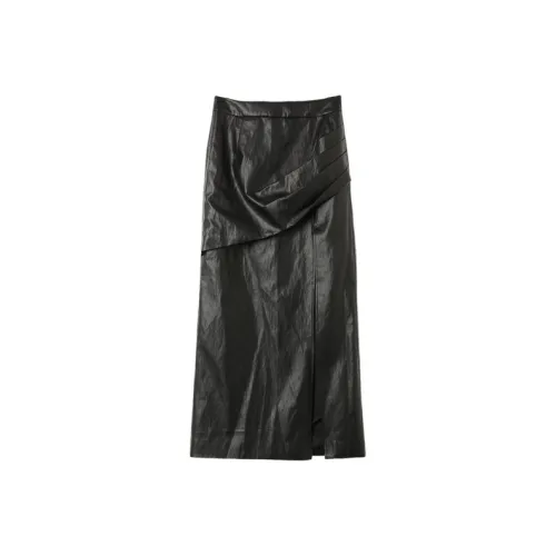 SETIROM Повседневный Длинный Юбка Женская Черная