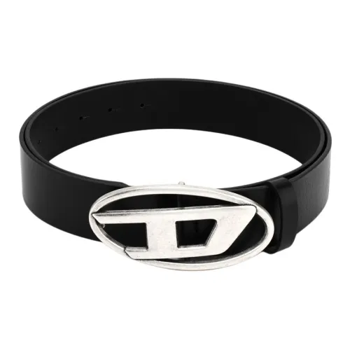 DIESEL Ремень из коровьей кожи, черный, унисекс