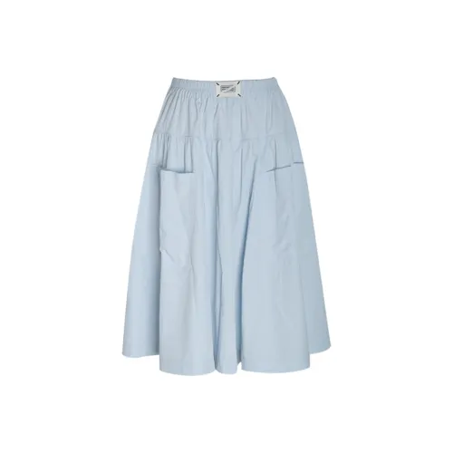 Little Pull Повседневный Длинный Юбка Женская Светло-Синий