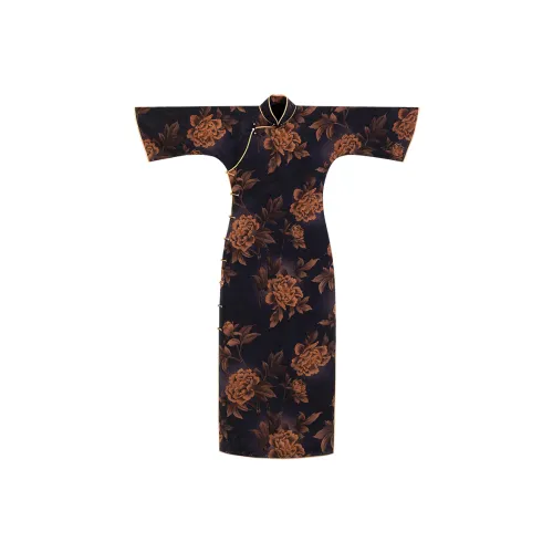 YICHENGFENGXU Чунсам Женский Коричневый Черный