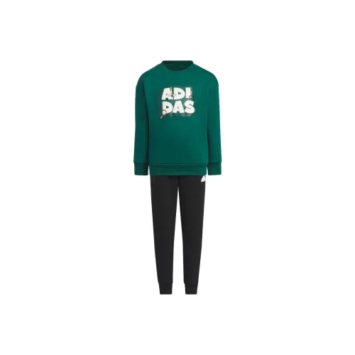Adidas Лесной зеленый + Черный Kids Повседневная спортивная одежда