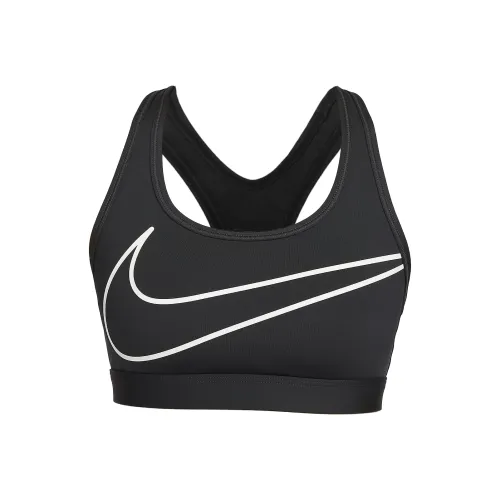 nike Swoosh Средняя поддержка Спортивное белье Женское Серый Черный