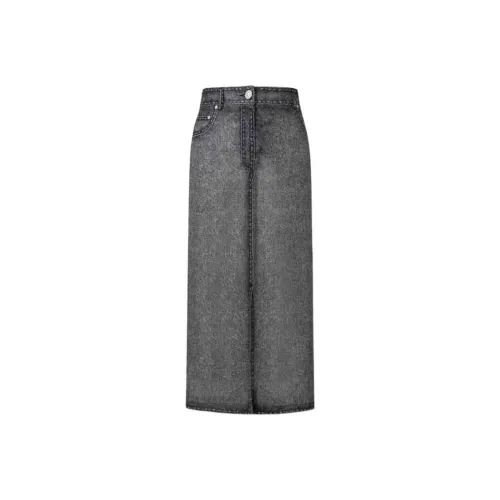 KARL LAGERFELD Повседневный Длинный Юбка Женские Серый
