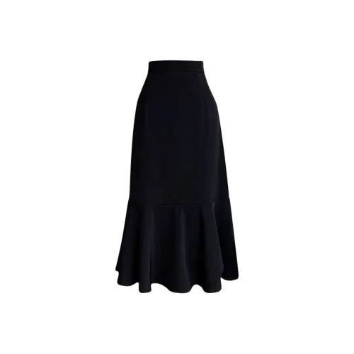 Yvetteclassic Повседневная длинная юбка женская черная