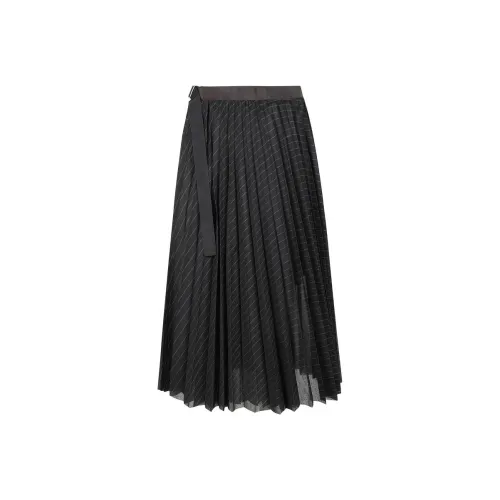 sacai Черная Женская Повседневная Длинная Юбка