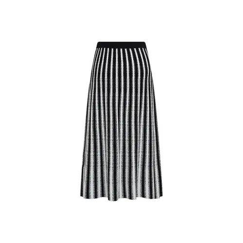 Diane von Furstenberg FW24 Повседневный Длинный Юбка Женские Черный Белый