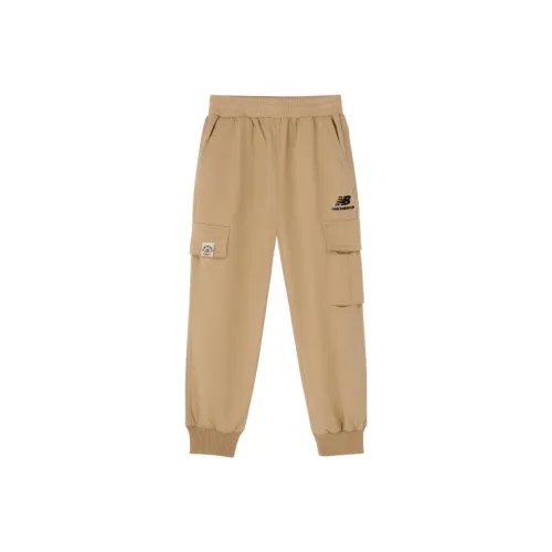 New Balance совместные вязаные тренировочные брюки хаки для детей