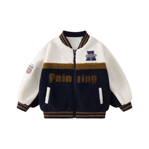 Ueki Вельвет Feel Пальто Детское Бежевый Темно-синий