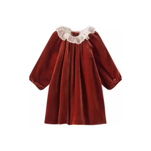 Bonpoint Детское платье цвет красный