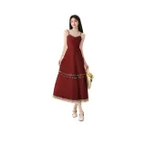 Красный платье-камзол + абрикосовая солнцезащитная рубашка