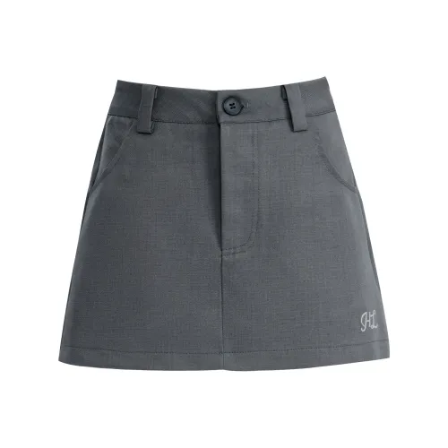 Wen Shan Повседневные короткие юбки Женские Серый