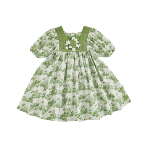 YOEHYAUL Детское платье зеленого цвета для дошкольников