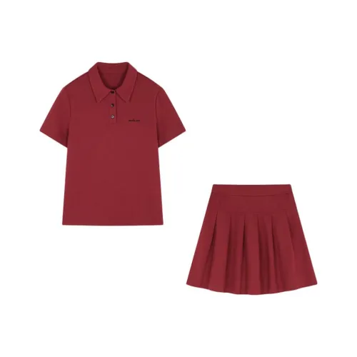 Mo Han Yi Mei Комплект с юбкой Женские Вишнево-красный