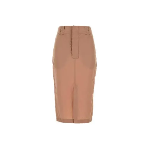 SAINT LAURENT Повседневный Длинный Юбка Женская Светло-Коричневый