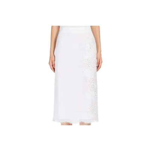 MaxMara SS25 Повседневный Длинный Юбка Женская Белая