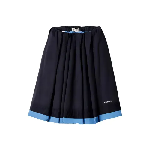 MIU MIU SS24 Повседневная длинная юбка женская синяя