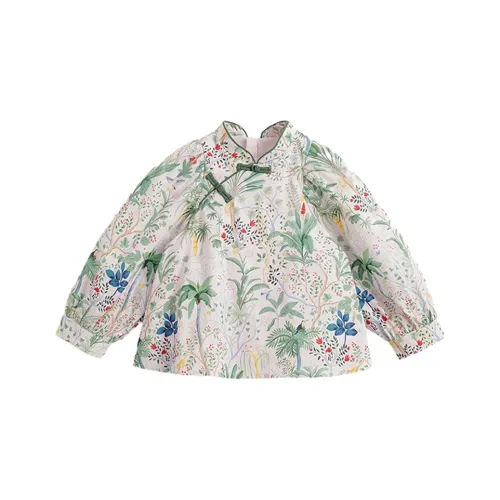 MARC JANIE Растительный цветочный принт полный принт детский топ весна детский South Sea пудра