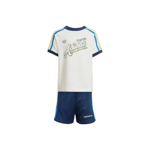 Adidas Originals Повседневная спортивная одежда TEE SET Облачный белый Полуночный индиго Для детей 3-7 лет