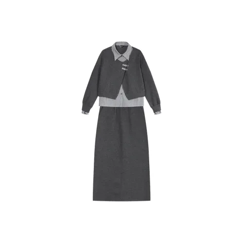 LOUISY AO Комплект с юбкой Женские Серый