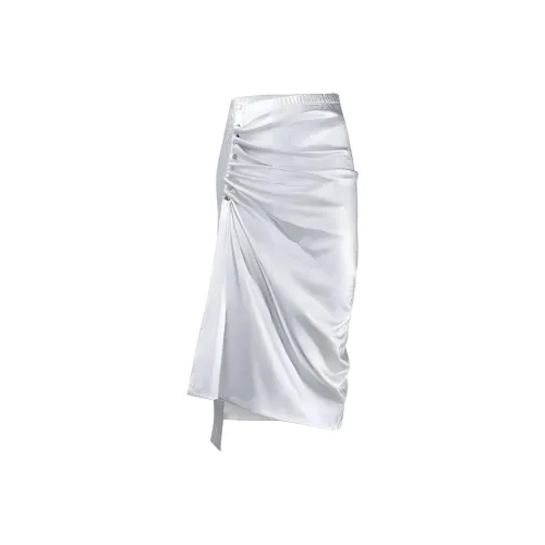 Paco Rabanne SS21 Повседневный Длинный Юбка Женская Серебряная