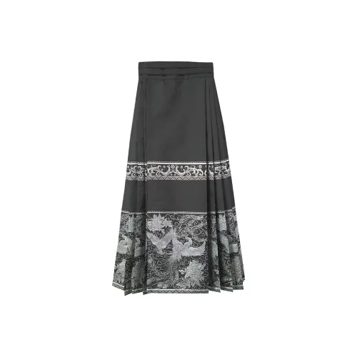 Fabric Pig Повседневный Длинный Юбка Женские Черный