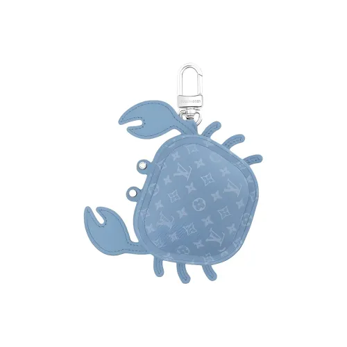 LOUIS VUITTON Краб Monogram Покрытый холст Сумка Аксессуар Монета Кошелек Чехол для наушников Унисекс Light Синий