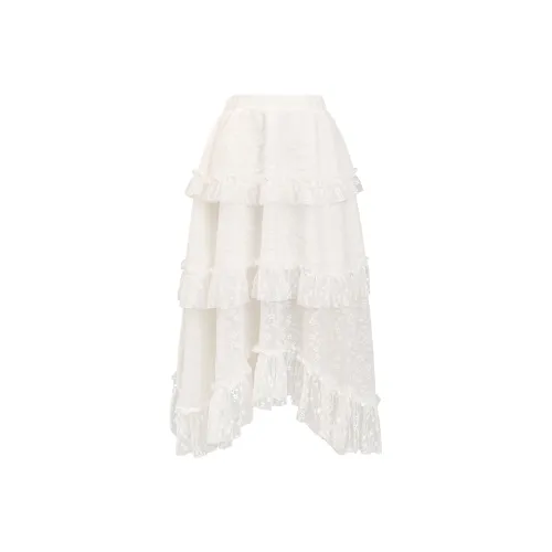 Umoumo Повседневный Длинный Юбка Женская Белая