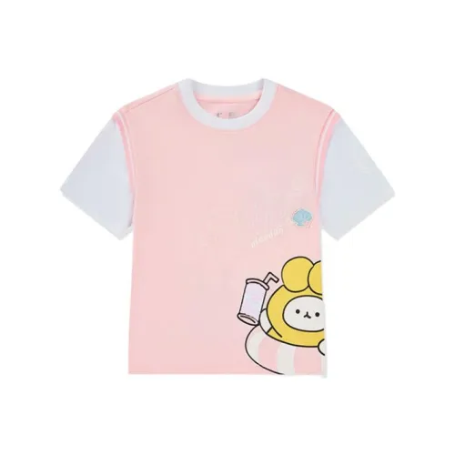 QIAODAN x FUKILAND T-рубашка SWEETIE розовая детская