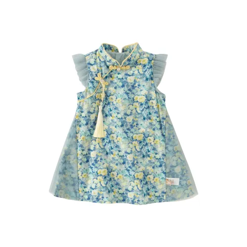 DAVE BELLA Платье из серии From The Eastern Series с цветочным принтом детское