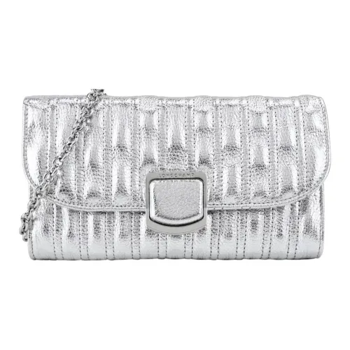 LONGCHAMP Brioche Козья кожа Кошелек Женский Серебряный