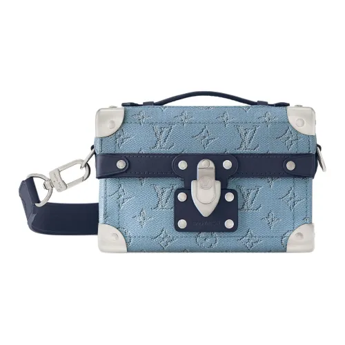 LOUIS VUITTON SOUL TRUNK Покрытый холст Сумка через плечо Сумка Обычная Мужская Синяя